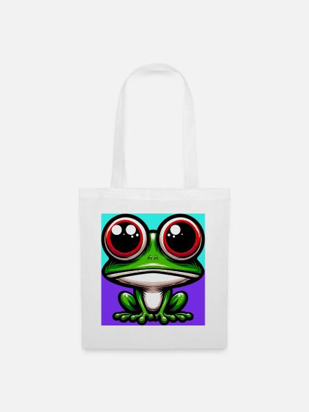 Frosch - Stoffbeutel - Weiß