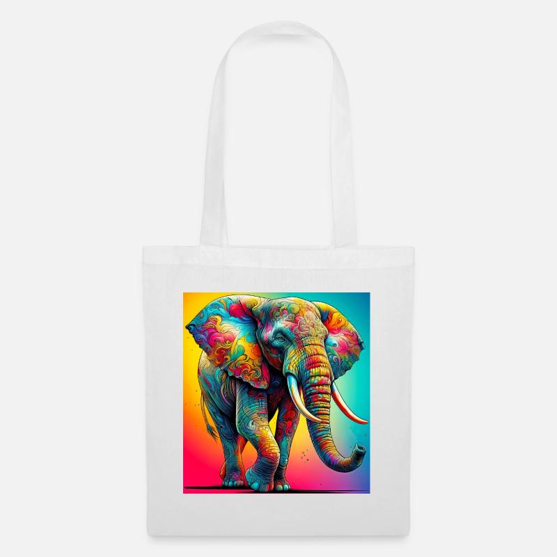 Elefant - Stoffbeutel - Weiß