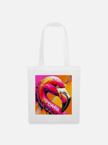 Flamingo - Stoffbeutel - Weiß