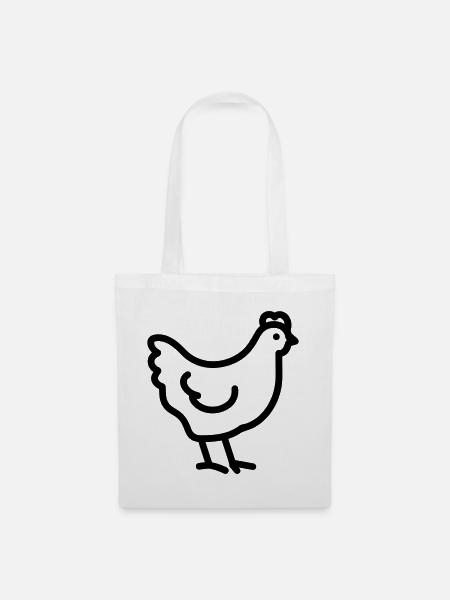 Huhn - Stoffbeutel - Weiß