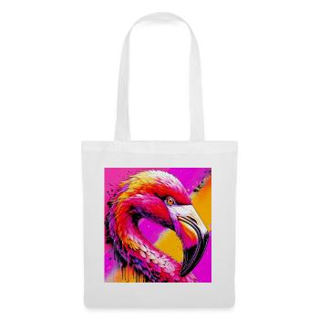 Flamingo - Stoffbeutel - Weiß - Vorne