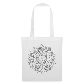Sonnenblume Mandala zum ausmalen - Stoffbeutel - Weiß - Vorne