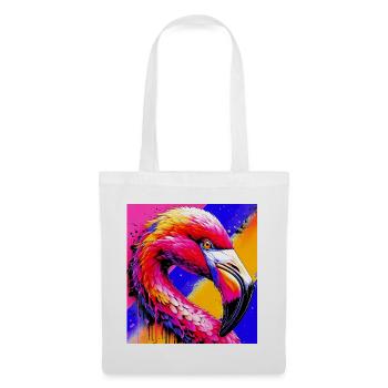 Flamingo - Stoffbeutel - Weiß - Vorne