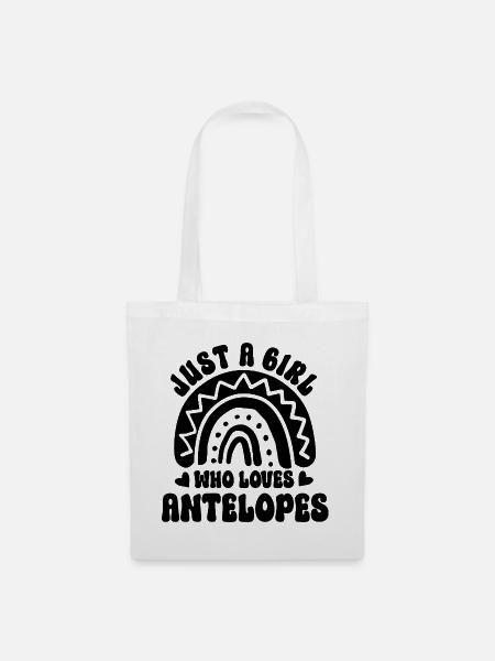 Antilope Retro Regenbogen - Stoffbeutel - Weiß