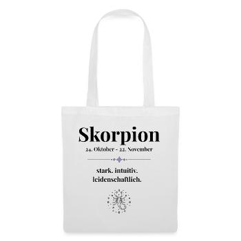 Sternzeichen Skorpion - Stoffbeutel - Weiß - Vorne