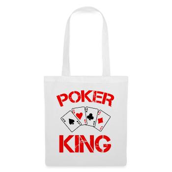 Poker König: Roter Kartenstil - Stoffbeutel - Weiß - Vorne