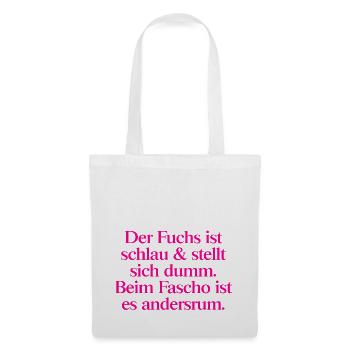 Gegen Rechts: Der listige Fuchs gegen Faschismus - Stoffbeutel - Weiß - Vorne