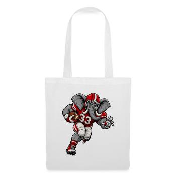 Elefant beim American Football - Stoffbeutel - Weiß - Vorne