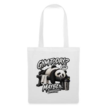 Heute Fitnessstudio? Vielleicht morgen – Funny Panda - Stoffbeutel - Weiß - Vorne