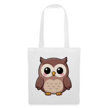 Niedliche Eule Kawaii Geschenk  - Stoffbeutel - Weiß - Vorne