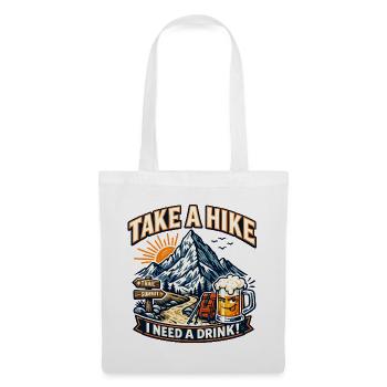 Take a Hike Genuss – Bergpfad Bier - Stoffbeutel - Weiß - Vorne