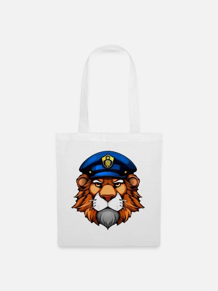 Löwe Polizei - Stoffbeutel - Weiß
