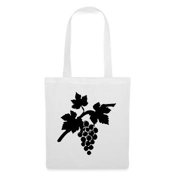 Wein Weinrebe schwarz Geschenk Weintrinker  - Stoffbeutel - Weiß - Vorne