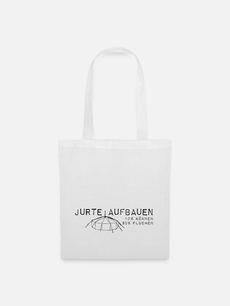 Jurte Aufbauen Schwarz - Stoffbeutel - Weiß