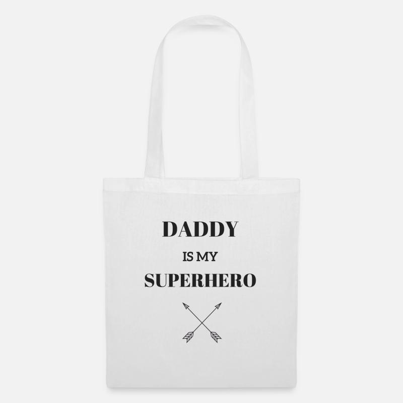 DADDY EST MON SUPERHERO / FLÈCHE - Sac en tissu - blanc