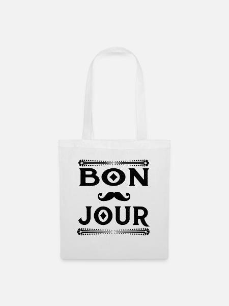 Bon Jour - Stoffbeutel - Weiß