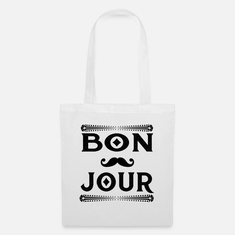 Bon Jour - Stoffbeutel - Weiß