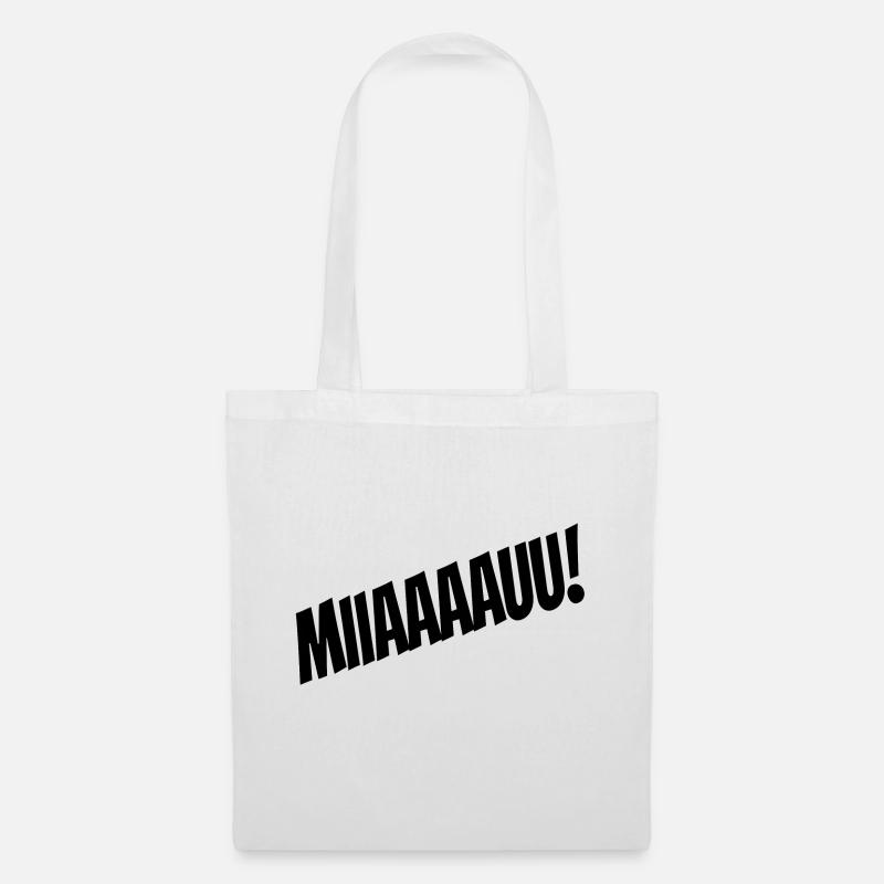 Miau! Katze Katzen Slogan Spruch Logo - Stoffbeutel - Weiß