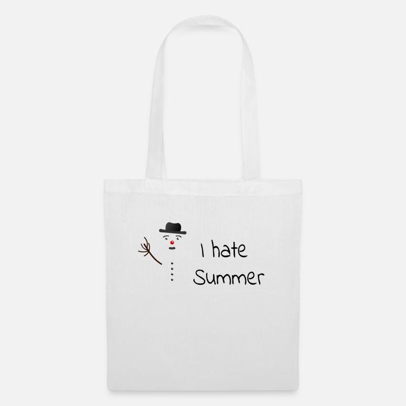 Ich hasse den Sommer, schmelzender Schneemann - Stoffbeutel - Weiß