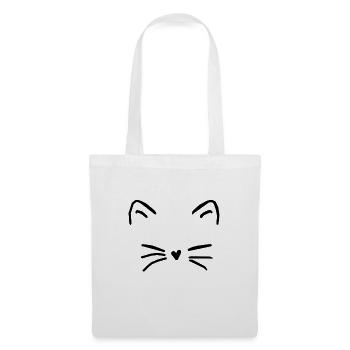 Katze - Stoffbeutel - Weiß - Vorne