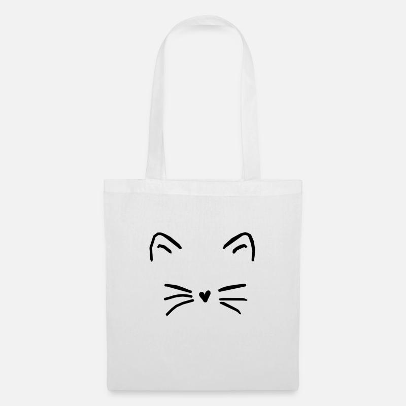Katze - Stoffbeutel - Weiß