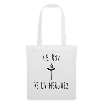 LE ROI DE LA MERGUEZ - Sac en tissu - blanc - Devant