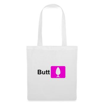 Butt Plug Icon Pink (pour fond clair) - Sac en tissu - blanc - Devant