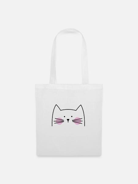 Katze Kätzchen Miezekatze - Stoffbeutel - Weiß