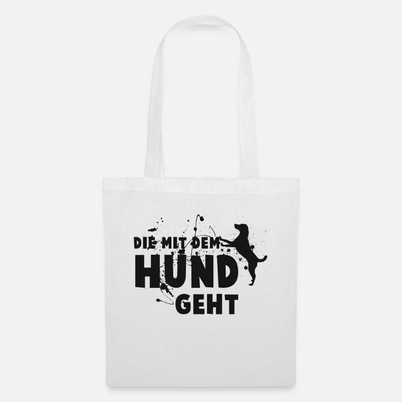 The dog goes - statement - Tote Bag - white