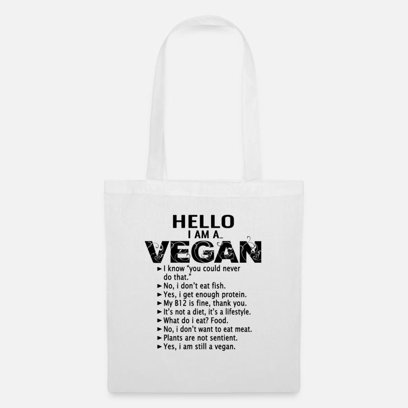 vegan - Stoffbeutel - Weiß