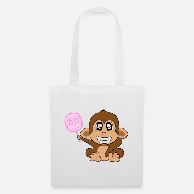 Monkey Lolly - The monkey with the lollipop - Tote Bag - white