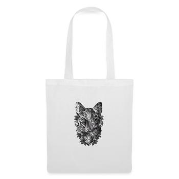 Fuchs Mit Schwarz Weiss Schattiernung - Stoffbeutel - Weiß - Vorne