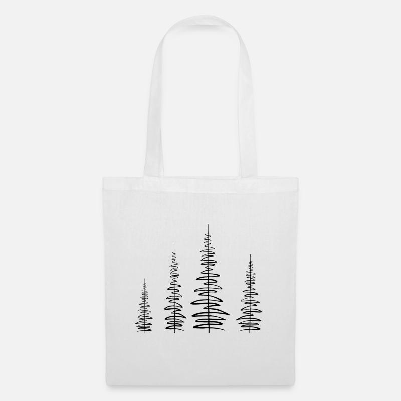 forêt de ligne - conception de forêt - Sac en tissu - blanc