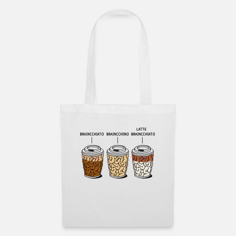 Gehirn Becher Kaffeesorten Geschenk - Stoffbeutel - Weiß