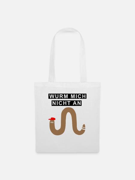 Cooler Wurm Würmer Geschenk - Stoffbeutel - Weiß