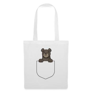Hemd Tasche Bär Brusttasche Geschenk Bären Brust - Stoffbeutel - Weiß - Vorne