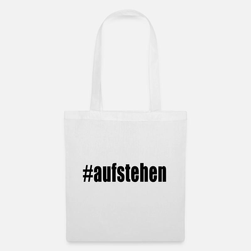 #aufstehen - Stoffbeutel - Weiß