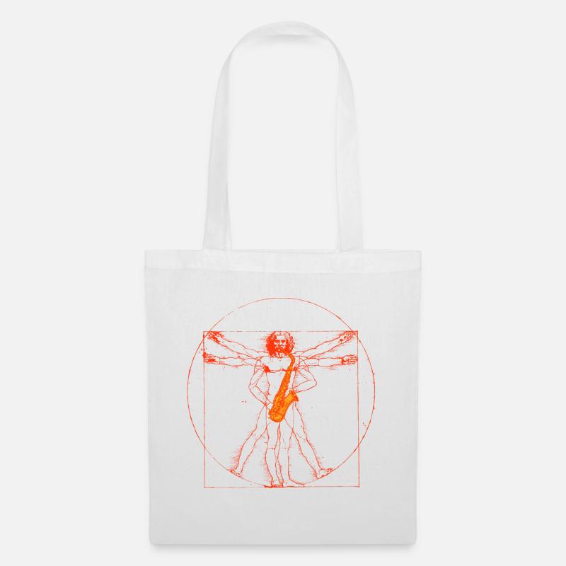 Da Vinci saxophone - Tote Bag - white