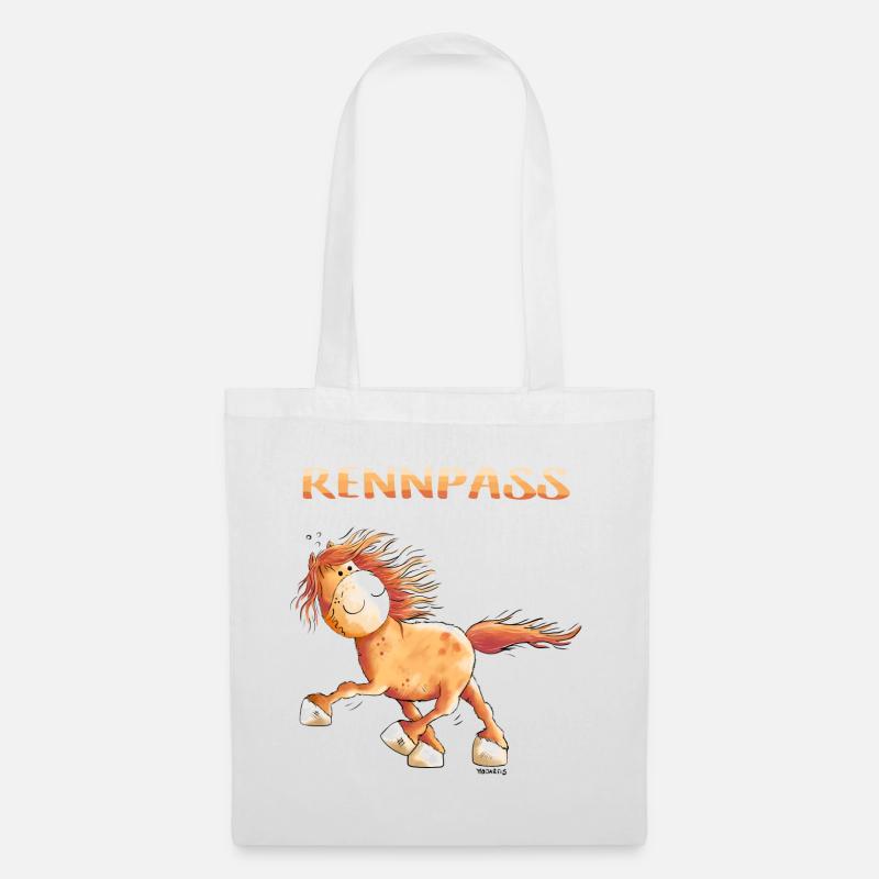 Rennpass Islandpferd - Comic - Fun - Stoffbeutel - Weiß
