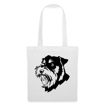 Schnauzer Kopf - Stoffbeutel - Weiß - Vorne