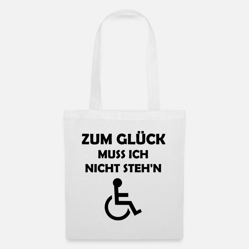 Rollstuhlfahrer Sitzplatz - Stoffbeutel - Weiß