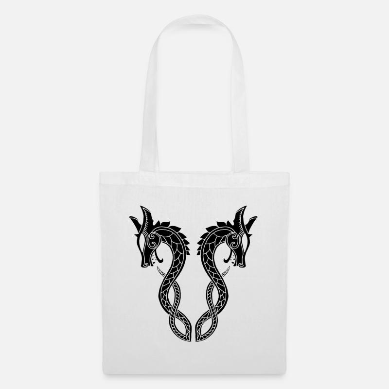 Two headed black dragon - Tote Bag - white