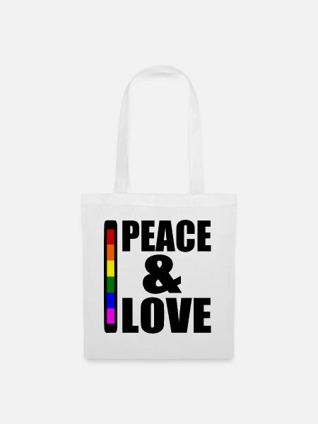 Peace and love - Stoffbeutel - Weiß