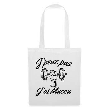 musculation, muscu, fitness - Sac en tissu - blanc - Devant
