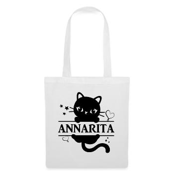 T-Shirt Annarita T-Shirt Katze Geschenkidee Katze Katze - Stoffbeutel - Weiß - Vorne