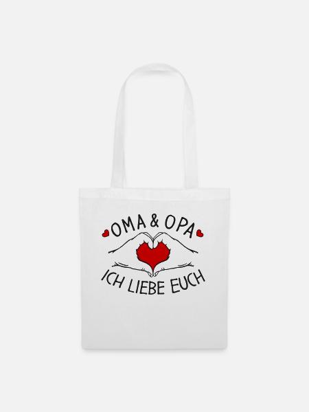 Oma und Opa ich liebe Euch - Stoffbeutel - Weiß