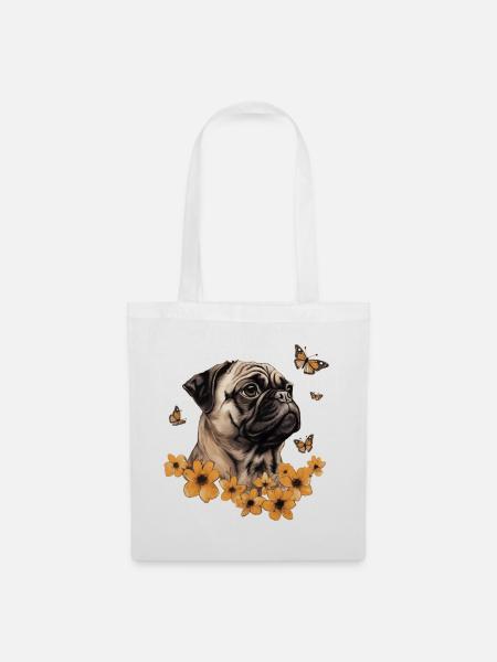 Mops - Stoffbeutel - Weiß