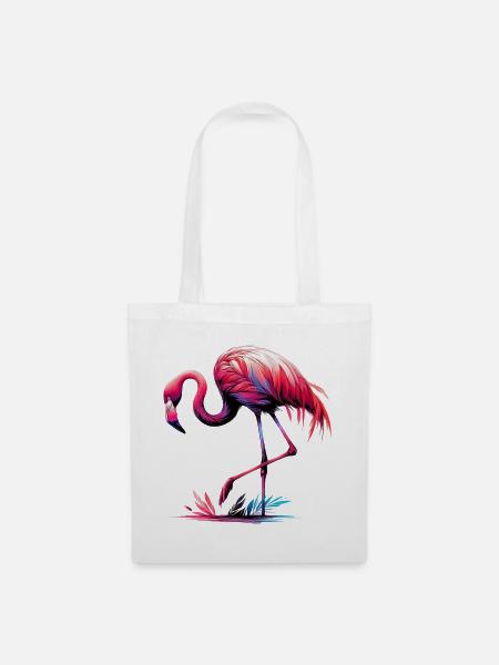 Flamingo - Stoffbeutel - Weiß