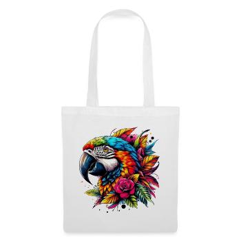 Perroquet - Sac en tissu - blanc - Devant