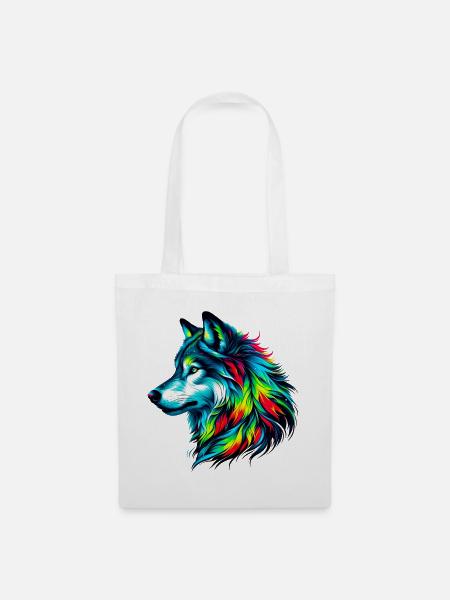 Wolf - Stoffbeutel - Weiß
